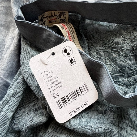 nwt free people kiss kiss half slip, size xs, citadel blue - Picture 2 of 6